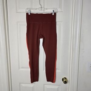 Womens Athleta brick and orange Ultimate 7/8 tight pockets Leggings‎ S